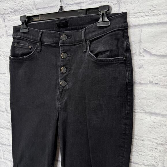 MOTHER Jeans Pixie Swooner Skimp Black Women’s Size 30 Skinny Leg Button Fly - Picture 3 of 7